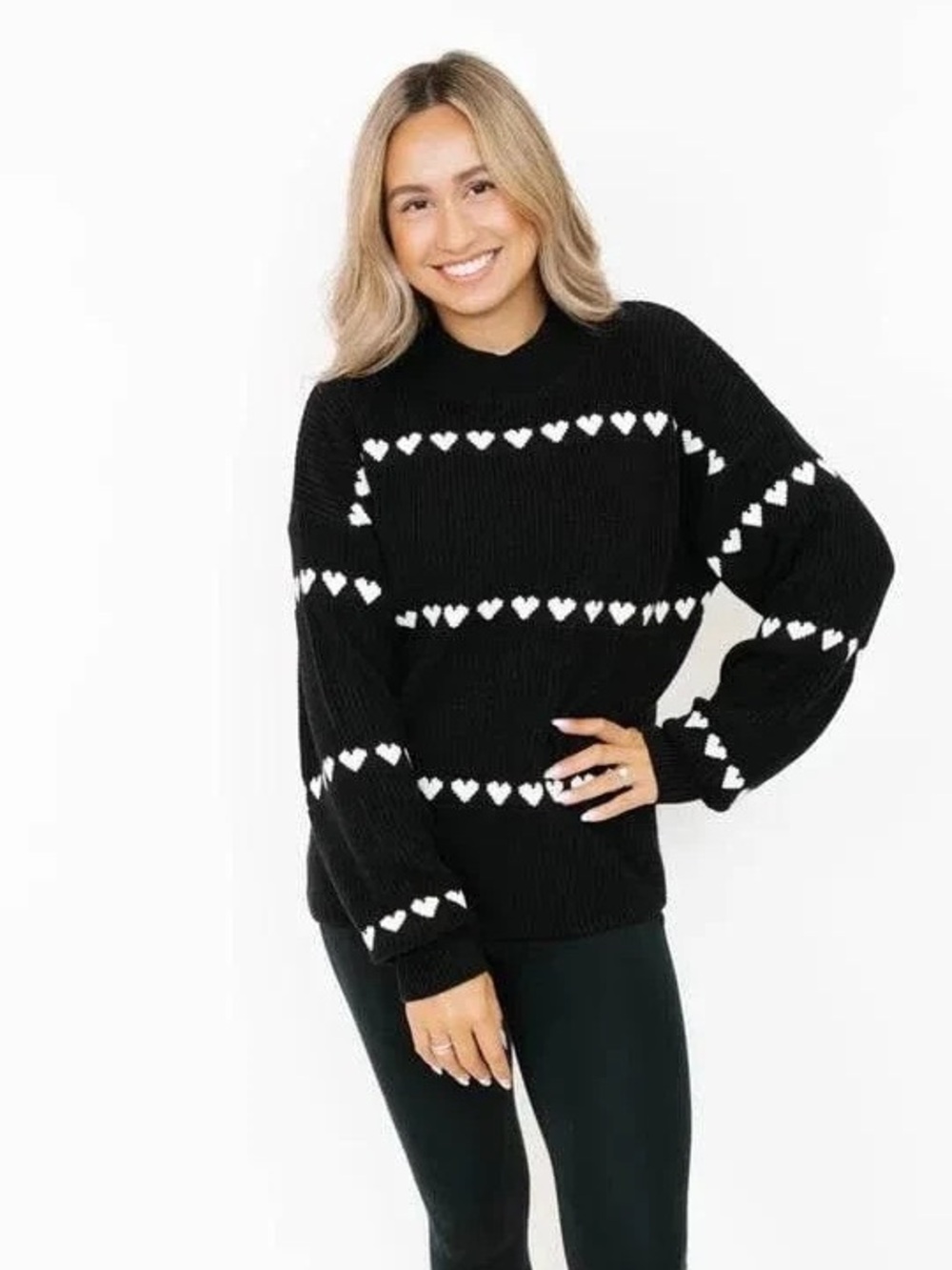 Smash + Tess Black Follow Your Heart Sweater M/L
